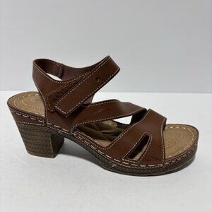 Patrizia By Spring Step Brown Wedge Sandals, Size 6 M